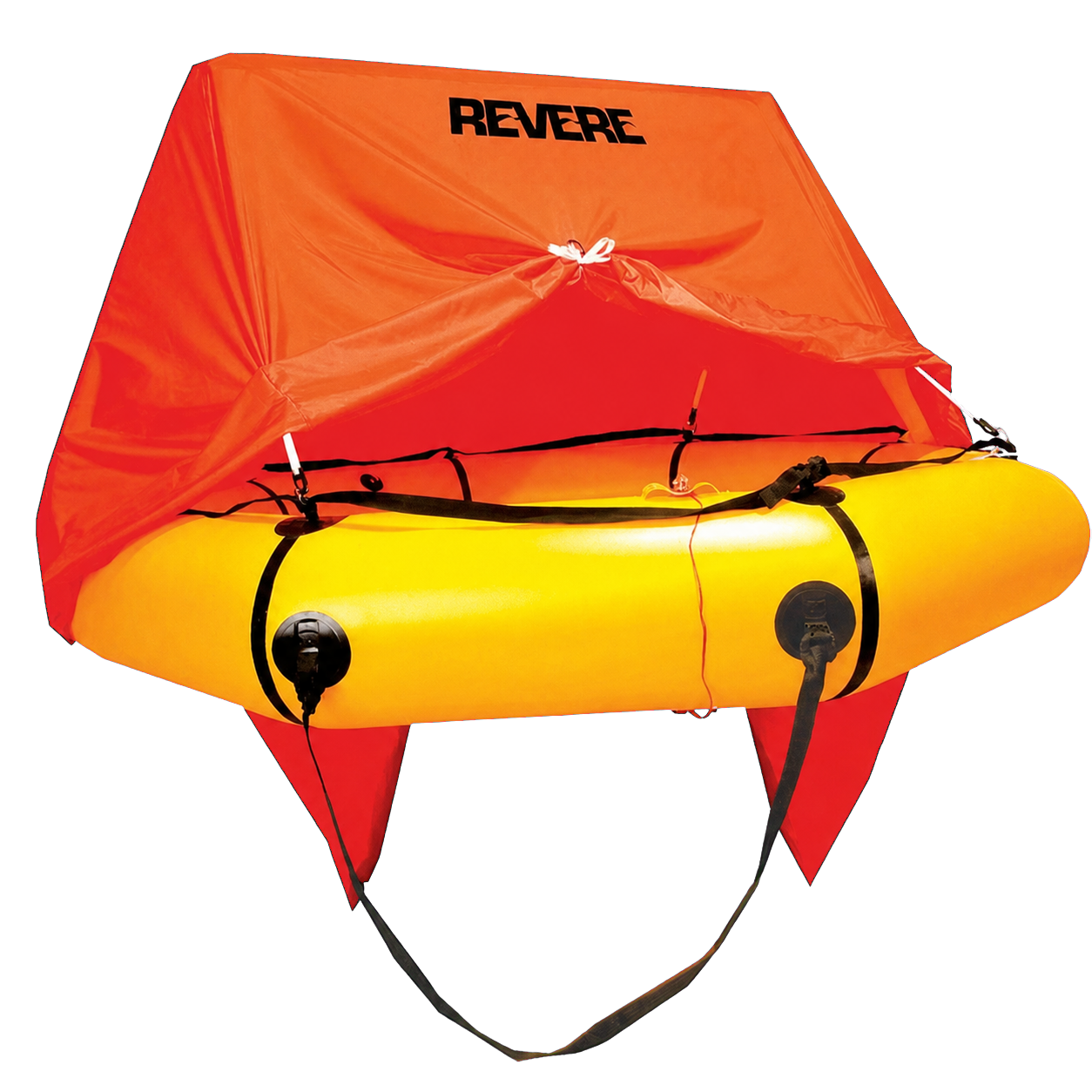 Coastal Compact covered four-person inflatable life raft